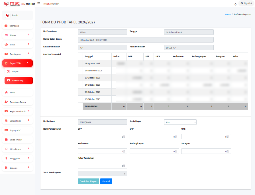 Sistem SPP & Keuangan