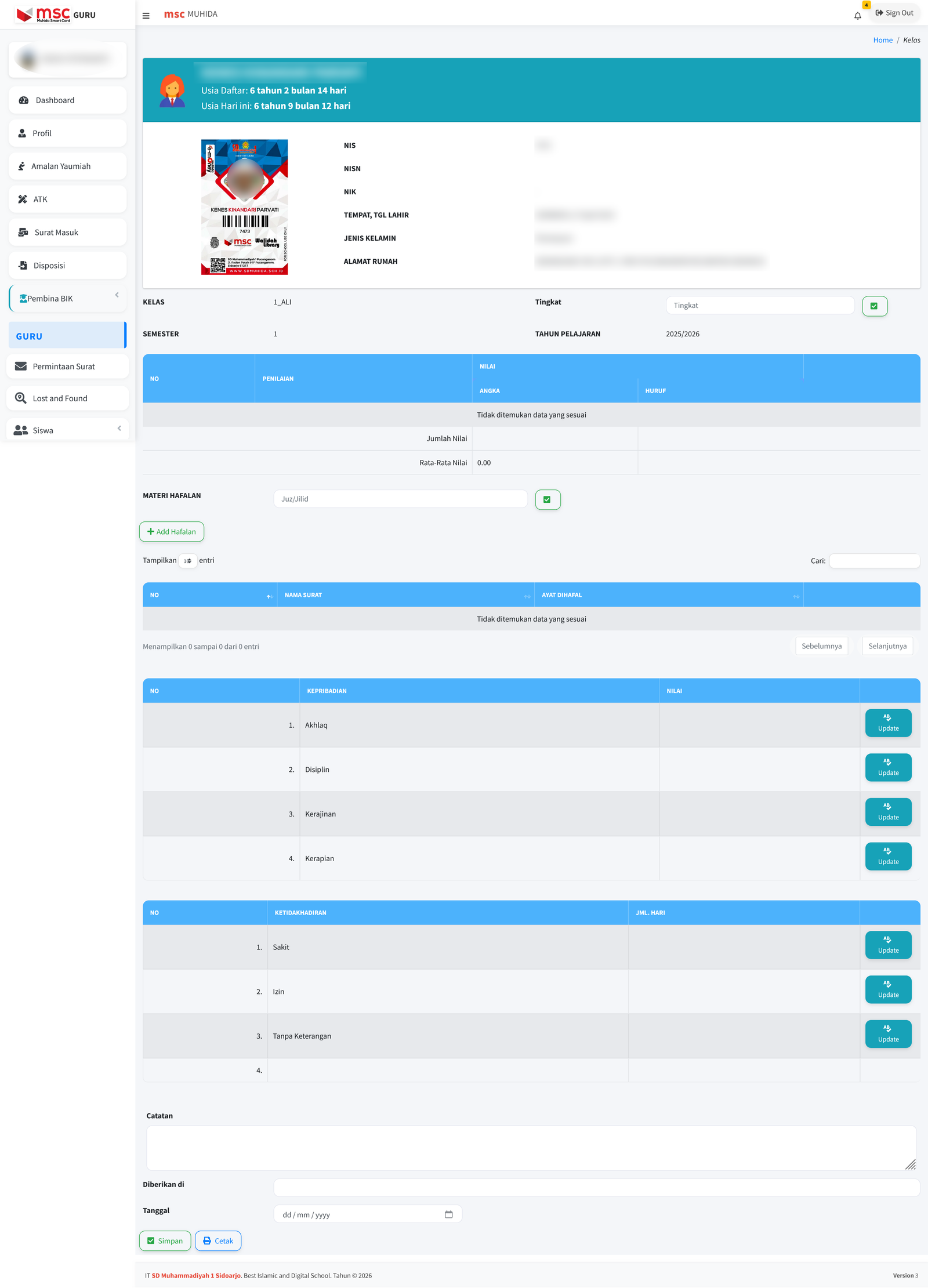Sistem Tahfidz & BTQ
